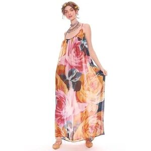 Anthropologie Multicolor Floral Maxi Dress
